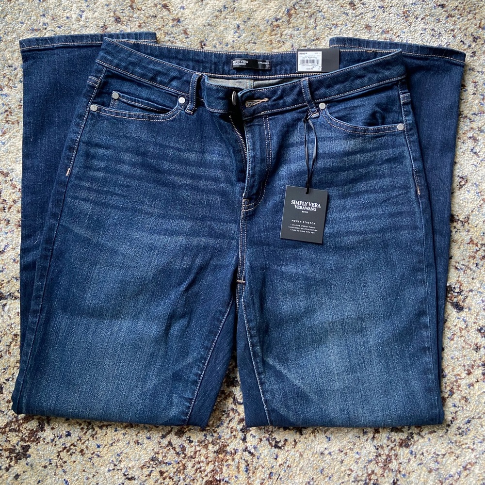 Simply Vera Wang Straight Leg Mid Rise Denim
